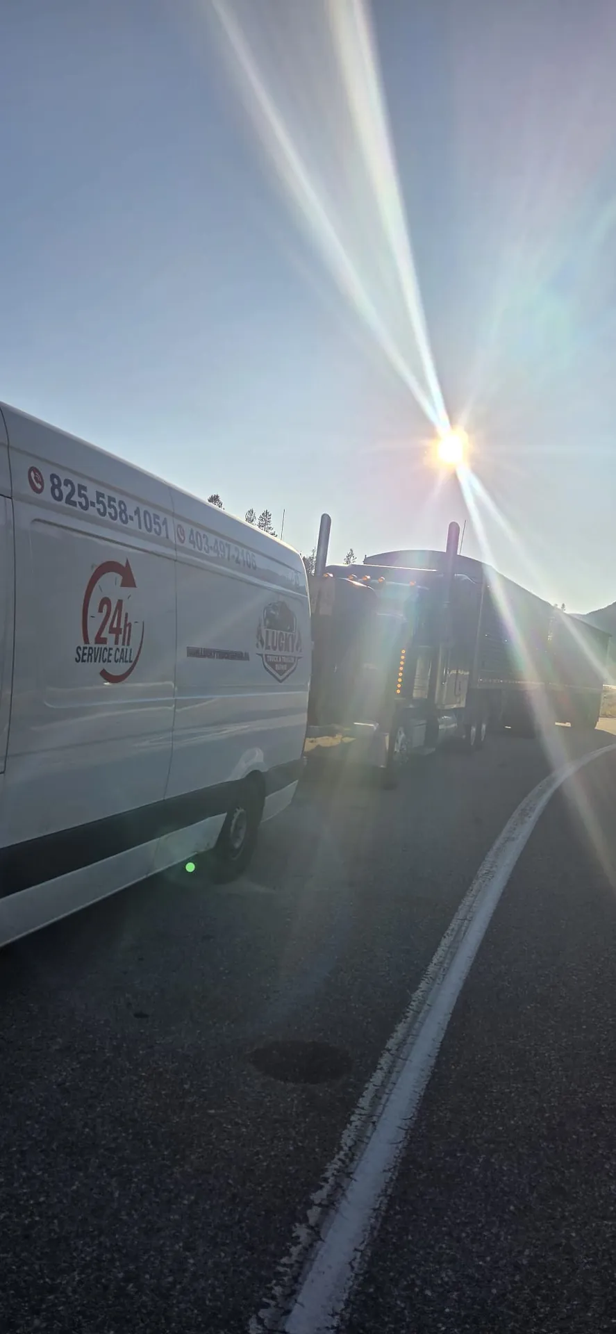 Highway roadside truck repair in Alberta