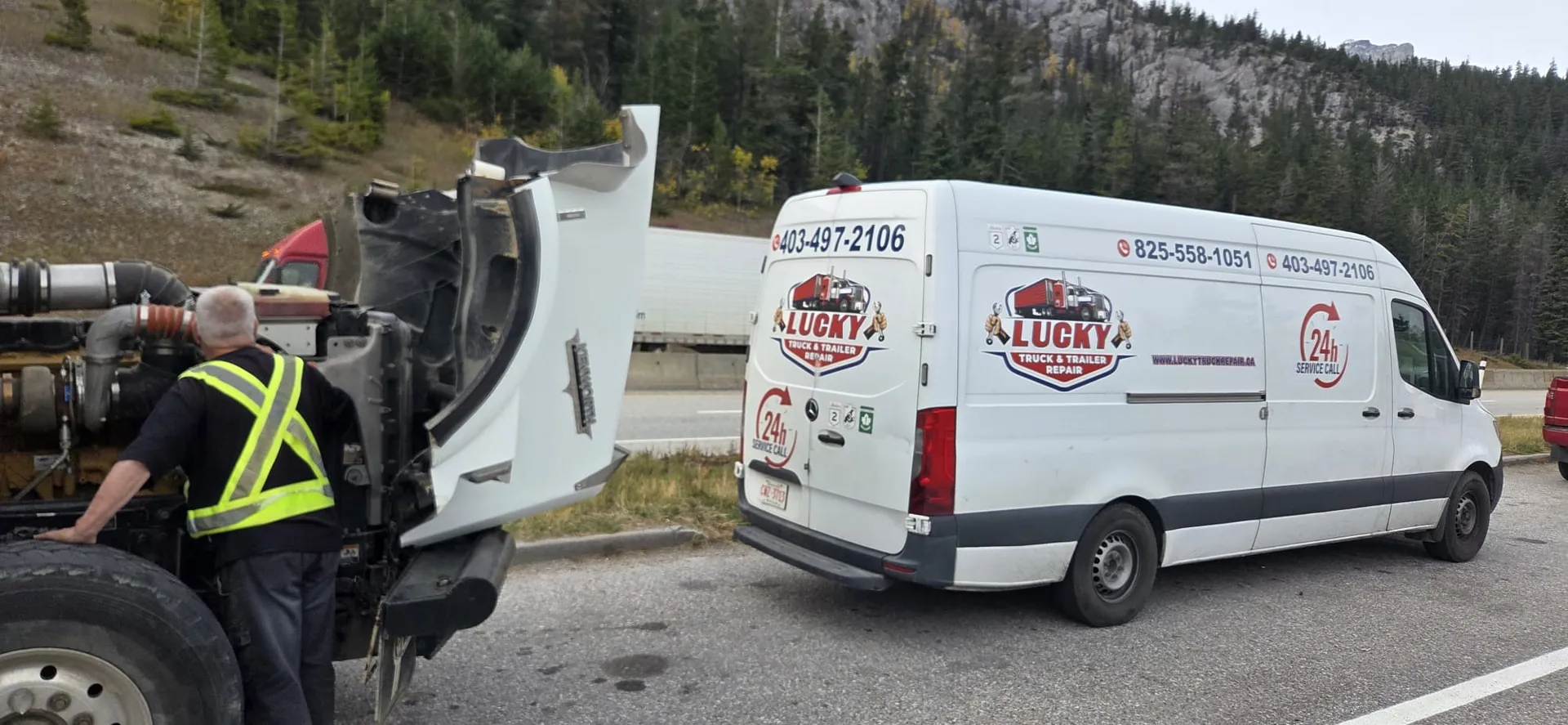 Kenworth roadside engine repair in Calgary, Alberta
