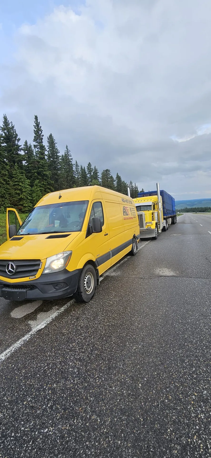 Mobile heavy equipment repair van in Calgary, Alberta