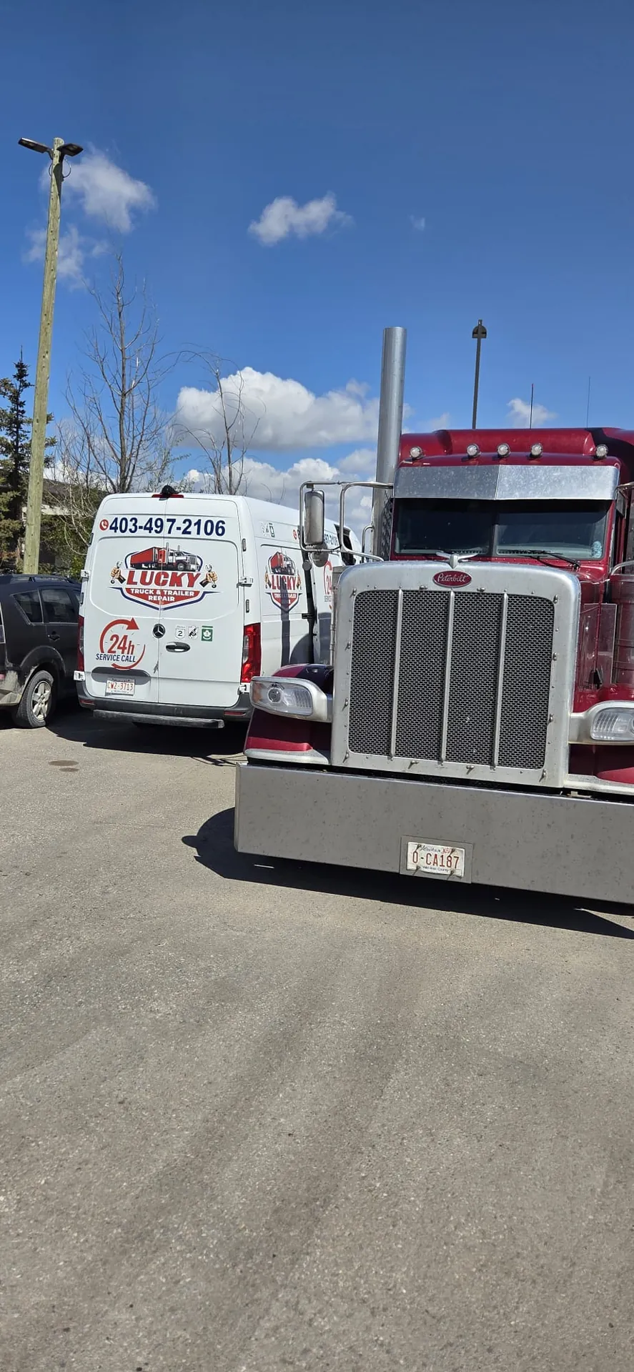 Peterbilt mobile truck service in Northeast Calgary, Alberta